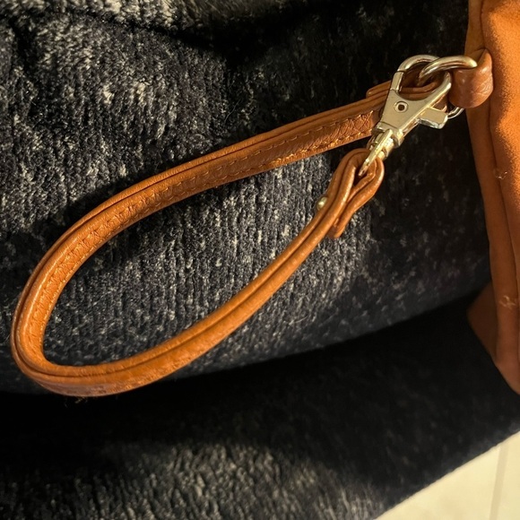 INZI cognac/orange tone XL wristlet / clutch - Picture 3 of 5